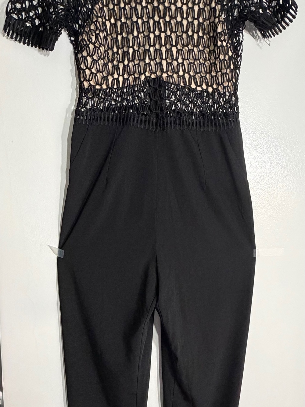 Soieblu Black Crochet-Top Jumpsuit